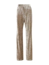 Balenciaga Velvet Wide Leg Trousers In Nude & Neutrals