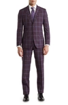 ENGLISH LAUNDRY ENGLISH LAUNDRY TRIM FIT CHECK WOOL BLEND SUIT