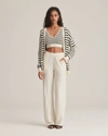 Naadam Cashmere Paperbag Wide Leg Pants In White