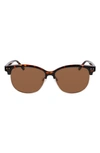 Cole Haan 55mm Half Rim Polarized Sunglasses In Tortoise