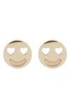 EF COLLECTION EF COLLECTION 14K YELLOW GOLD HAPPINESS STUD EARRINGS