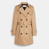 Coach Outlet Solid Mid Trench In Brown