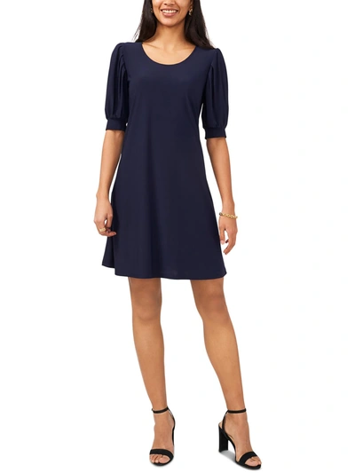 Msk Womens Bishop Sleeve Short Wear To Work Dress In Blue