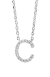 Effy Sterling Silver Pavé Diamond Initial Pendant Necklace In White-c