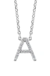 Effy Sterling Silver Pavé Diamond Initial Pendant Necklace In White-a