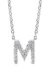Effy Sterling Silver Pavé Diamond Initial Pendant Necklace In White-m