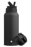 Joyjolt Stainless Steel Water Bottle In Black