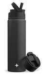 Joyjolt Stainless Steel Lidded Water Bottle In Black
