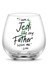 Joyjolt Set Of 2 Star Wars™ Luke Skywalker™ Crystal Stemless Glasses In Clear/ Green
