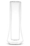 Joyjolt Set Of 4 Cosmos Double Wall Bubbles Flute Glass In Clear