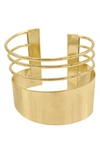 Adornia 14k Gold Plated Multi Strand Tall Cuff Bracelet In Gold