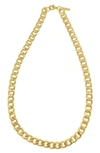 ADORNIA WATER RESISTANT CURB CHAIN NECKLACE