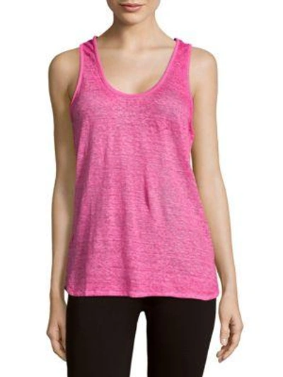 Maje Solid Linen Tank Top In Pink