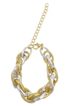 Adornia Two-tone Woven Chain Bracelet In Gold