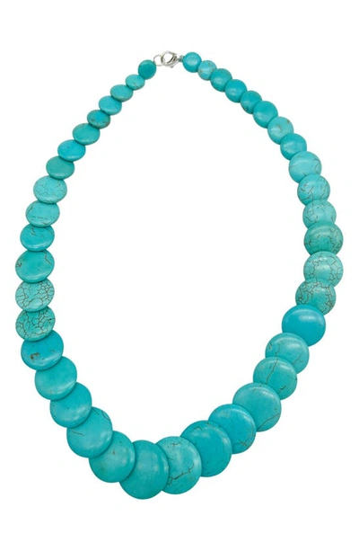 Adornia Scalloped Turquoise Statement Necklace