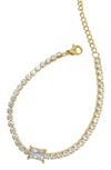 Adornia 14k Gold Plate Crystal Tennis Bracelet In Gold