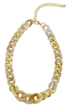 ADORNIA WATER RESISTANT OVERSIZE OVAL LINK NECKLACE