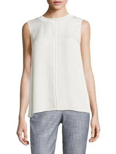 Vince Seam-detail Sleeveless Silk Top In Chalk