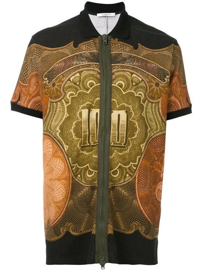 Givenchy Columbian-fit Printed Cotton-piqué Zip-up Polo Shirt In 1