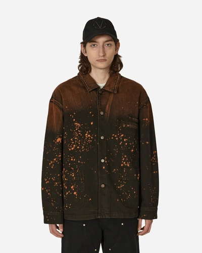 Guess Usa Splattered Denim Chore Jacket In Black