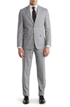 ENGLISH LAUNDRY PLAID TWO BUTTON PEAK LAPEL TRIM FIT SUIT