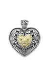 Samuel B. 18k Yellow Gold & Sterling Silver Heart Pendant In Silver/ Gold