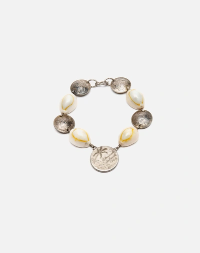 Marketplace 40s Coin And Shell Bracelet In Silver
