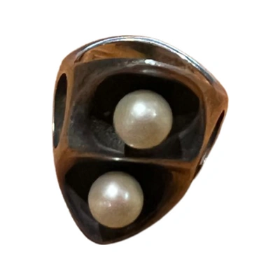 Marketplace 50's 2 Pearl Artisan Made Sterling Ring 5.5 In Silver
