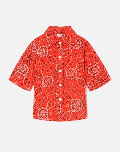 Marketplace 60s Bandana Button Up Shirt In Red