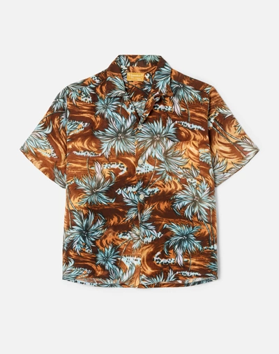 Marketplace 60s Brown And Blue Hawaiian Shirt