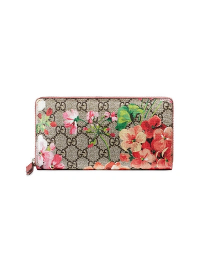 Gucci Blooms Gg Supreme Coated-canvas Wallet In A