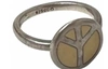MARKETPLACE 70S INLAID PEACE SIGN STERLING RING