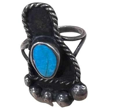 Marketplace 70s Turquoise Sterling Silver Foot Ring