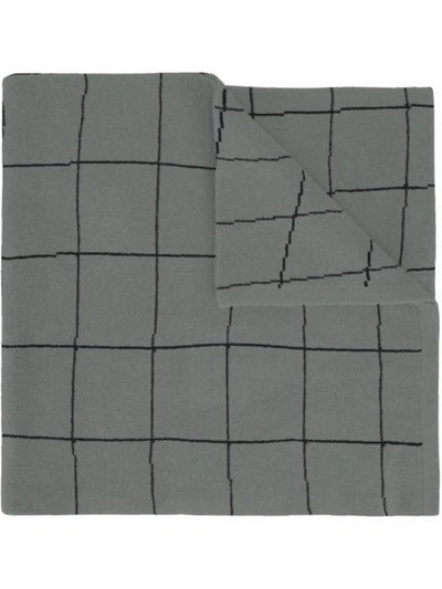 Umd Cashmere Grid Knit Scarf - Black