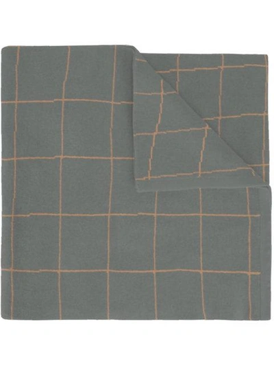 Umd Cashmere Grid Knit Scarf - Grey