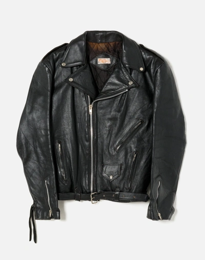 Marketplace 80s Mexico Leather Moto Jacket In Black