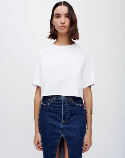 Hanes 90s Cropped Easy Tee In Optic White