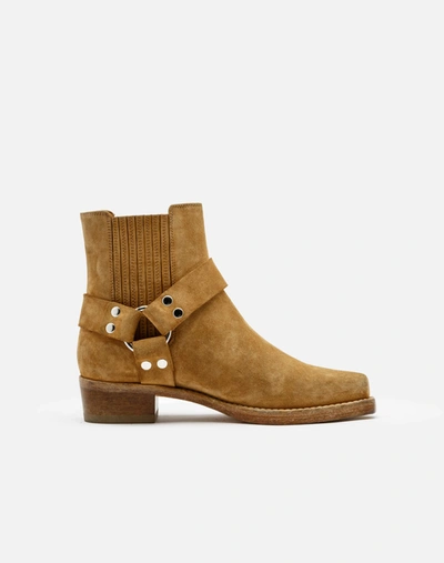 Re/done Women's Suede Leather Booties In Caramel Suede