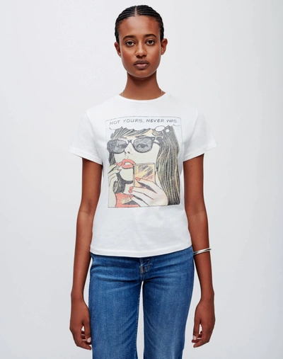 Re/done 'not Yours' Graphic-print T-shirt In Optic White