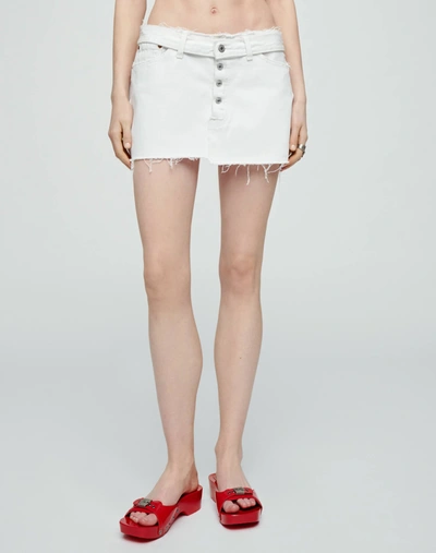Vintage Levi's Levi's Raw Waist Mini Skirt In White