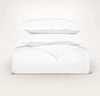Boll & Branch Organic Signature Embroidered Duvet Set In White/mineral