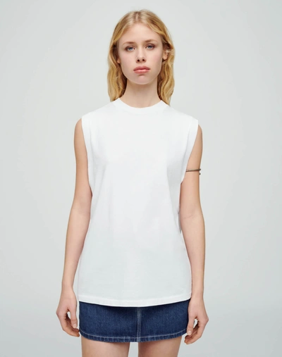 Re/done Baby Muscle Cotton-jersey Tank In Optic White