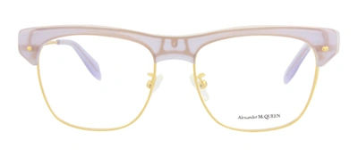 Alexander Mcqueen Am0237o 005 Flattop Eyeglasses Mx In Purple