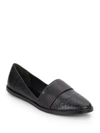 VINCE Mason Snake-Embossed Leather & Leather Flats,0400088692780