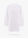 Ferragamo Oversize Ribbed Cotton Sweater In White