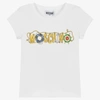 MOSCHINO KID-TEEN GIRLS WHITE COTTON LOGO T-SHIRT