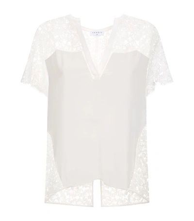 Sandro Lace Back Maryline Top In Beige