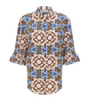 SANDRO Funky Printed Silk Shirt