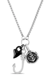 NES JEWELRY SHARK TOOTH, FISH HOOK & ANCHOR CHARM NECKLACE