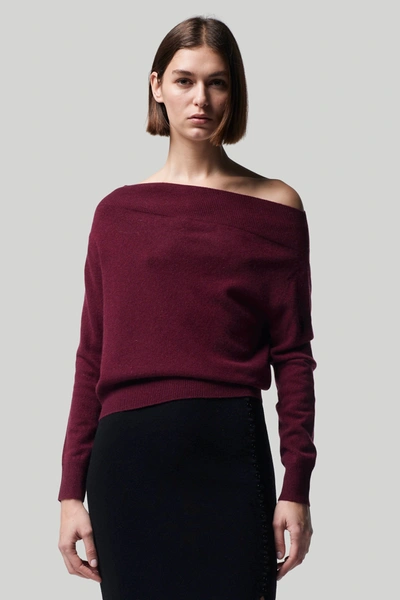 Altuzarra Off-the-shoulder Cashmere Sweater In Currant